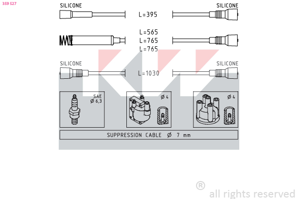 KW Gyújtókábel készlet 359527_KW